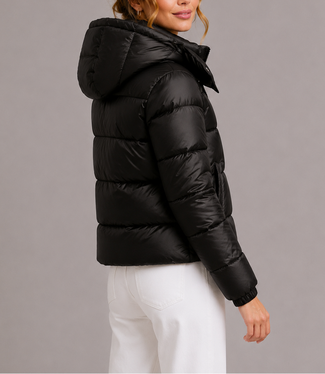 Women's Glossy Hooded Puffer Jacket