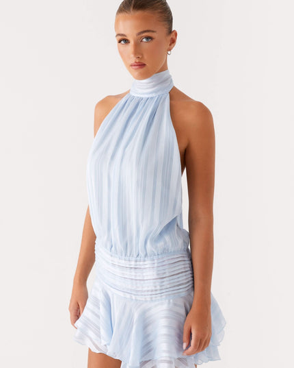 Women's Halter Neck Ruched Bodycon Mini Dress for Summer Parties