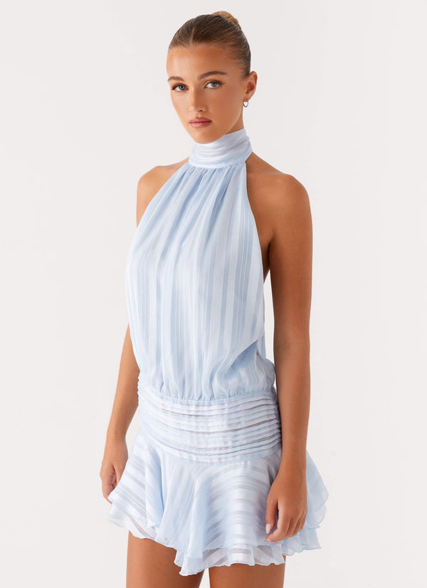Women's Halter Neck Ruched Bodycon Mini Dress for Summer Parties