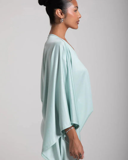 Women's Homecoming Cape Sleeve Flowy Party Mini Dress