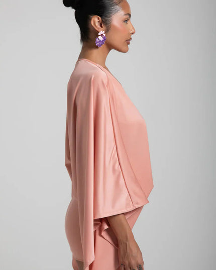 Women's Homecoming Cape Sleeve Flowy Party Mini Dress