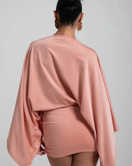 Women's Homecoming Cape Sleeve Flowy Party Mini Dress