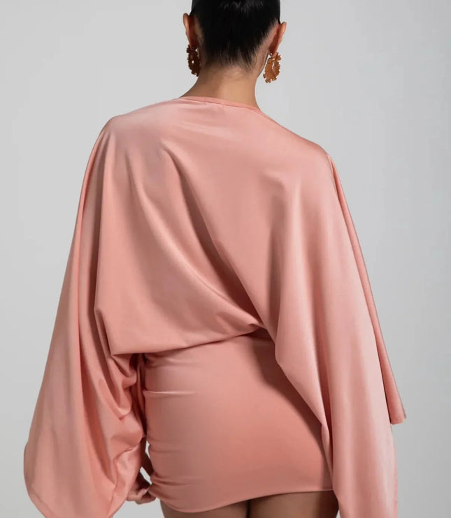 Women's Homecoming Cape Sleeve Flowy Party Mini Dress