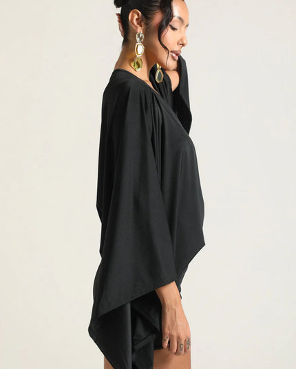 Women's Homecoming Cape Sleeve Flowy Party Mini Dress