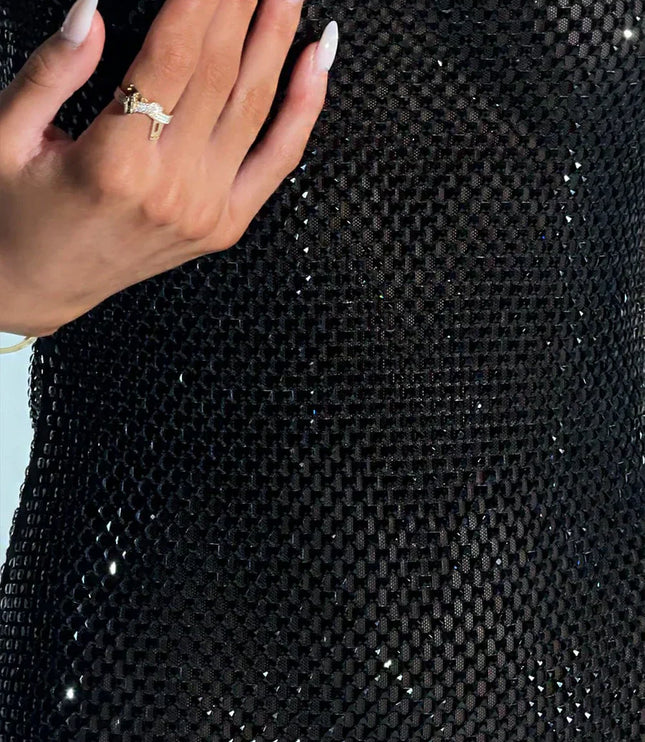 Women's Homecoming Rhinestone Square Neck Mini Party Dress