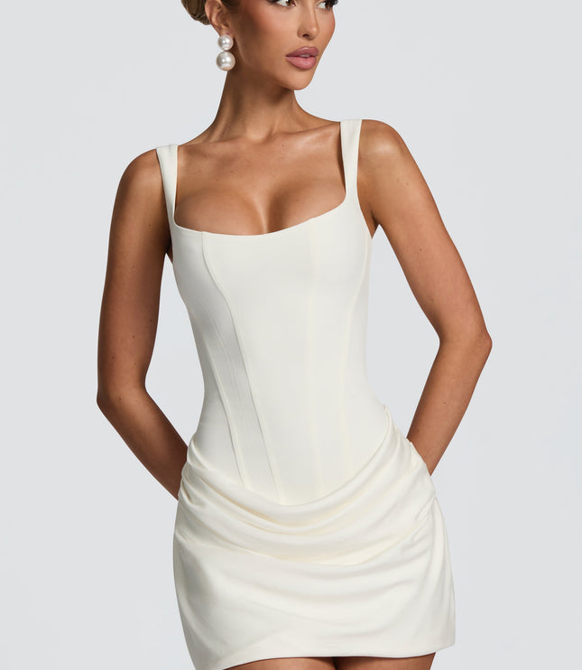 Women's Homecoming Satin Ruched Mini Party Dress