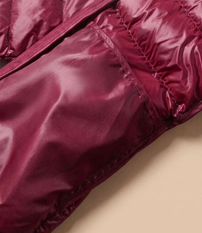Women's Hooded Winter Jacket in a Long Lightweight Puffer