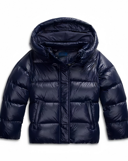 Women's Hooded Winter Jacket with Zip Pockets