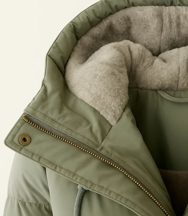 Women's Hooded Winter Puffer Jacket in a Quilted Longline Cut