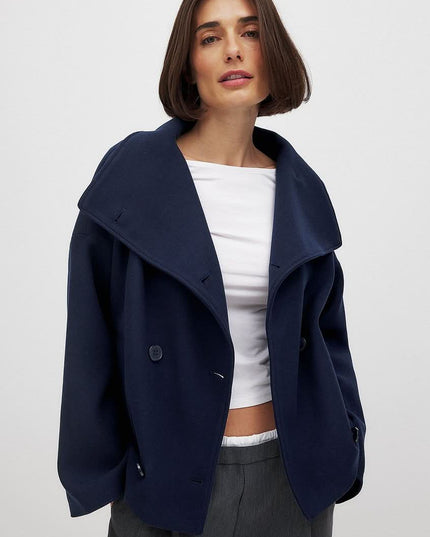 Women's Jacket for Layering, Structured and Double Breasted