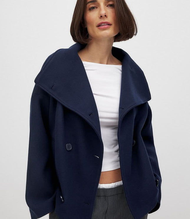 Women's Jacket for Layering, Structured and Double Breasted
