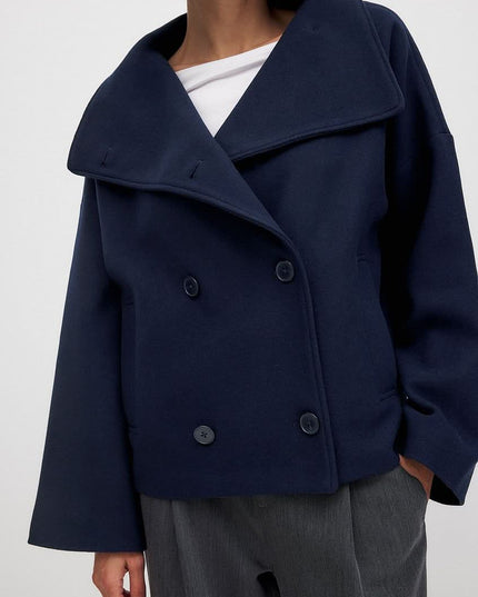 Women's Jacket for Layering, Structured and Double Breasted