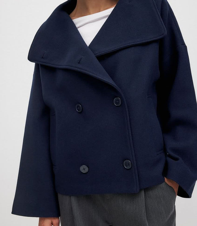 Women's Jacket for Layering, Structured and Double Breasted