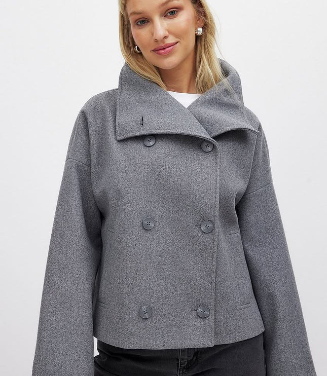 Women's Jacket for Layering, Structured and Double Breasted