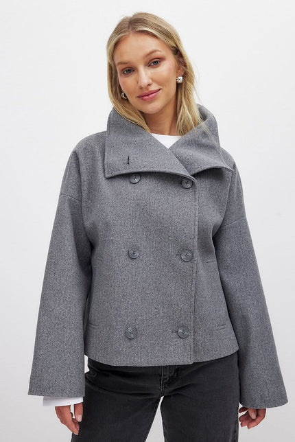 Women's Jacket for Layering, Structured and Double Breasted