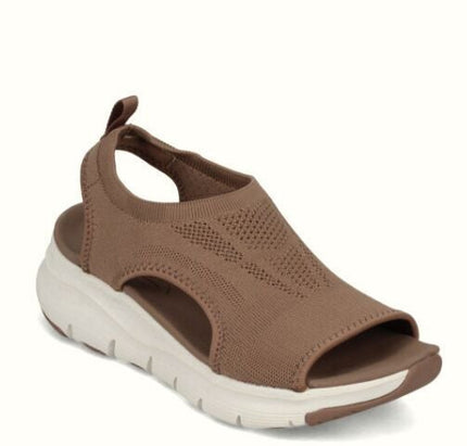 Women's Knit Platform Sandals with Cut-Out Sides