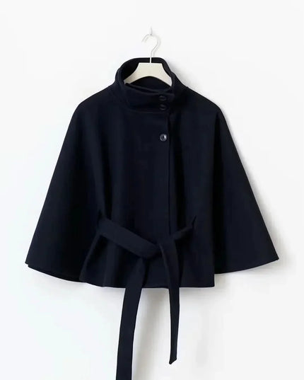 Women's Layering Jacket with a Structured Cape Silhouette