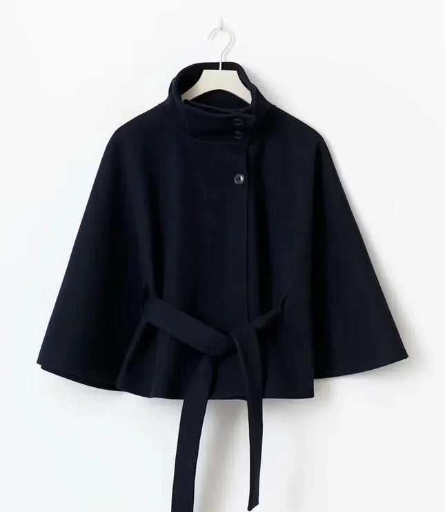 Women's Layering Jacket with a Structured Cape Silhouette