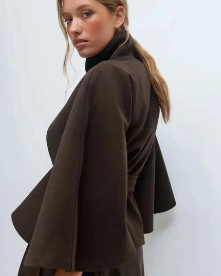 Women's Layering Jacket with a Structured Cape Silhouette