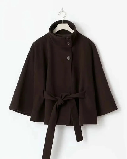 Women's Layering Jacket with a Structured Cape Silhouette