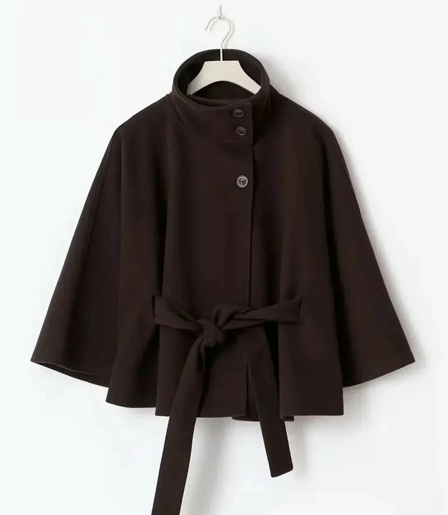 Women's Layering Jacket with a Structured Cape Silhouette