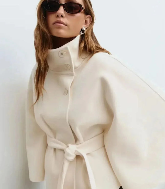 Women's Layering Jacket with a Structured Cape Silhouette