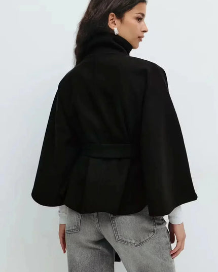 Women's Layering Jacket with a Structured Cape Silhouette