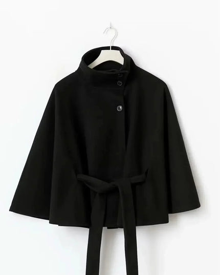 Women's Layering Jacket with a Structured Cape Silhouette