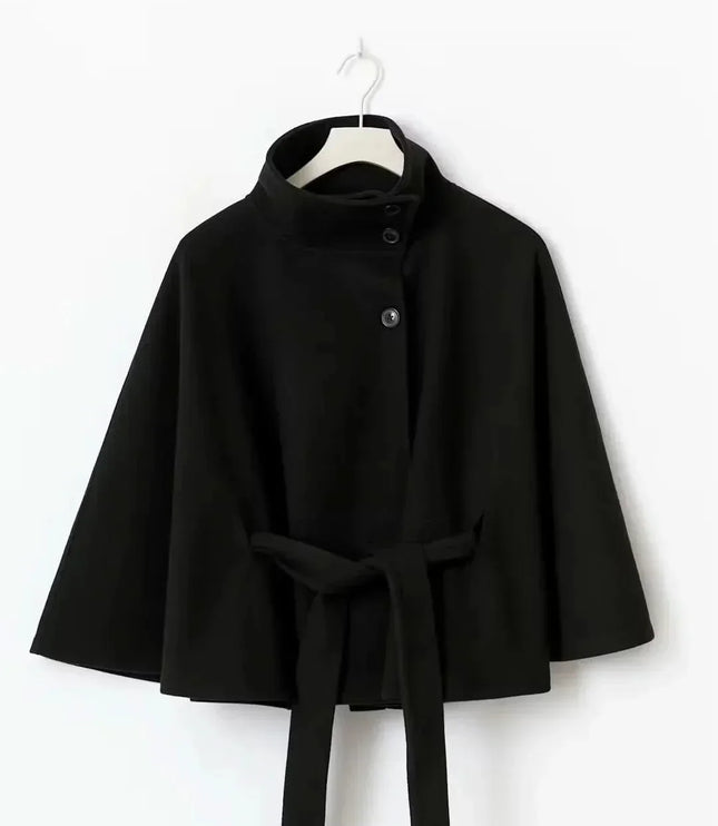 Women's Layering Jacket with a Structured Cape Silhouette