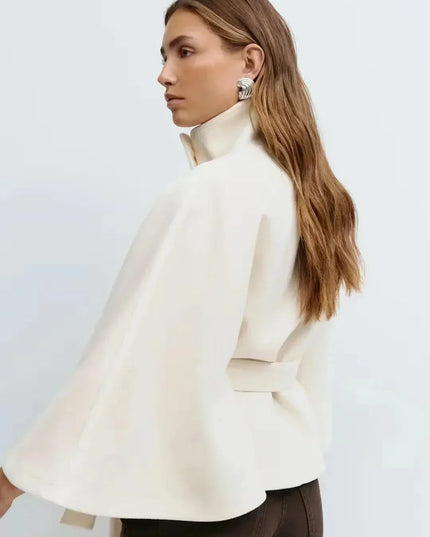 Women's Layering Jacket with a Structured Cape Silhouette