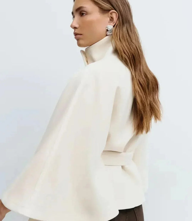 Women's Layering Jacket with a Structured Cape Silhouette