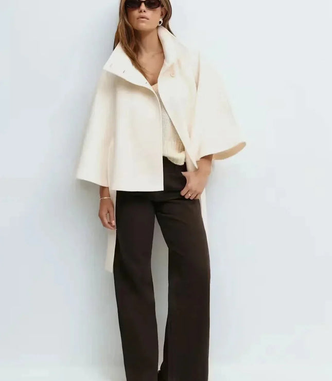 Women's Layering Jacket with a Structured Cape Silhouette