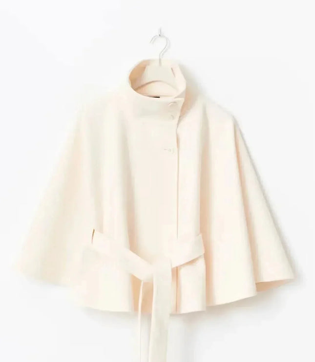 Women's Layering Jacket with a Structured Cape Silhouette