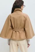 Women's Layering Jacket with a Structured Cape Silhouette