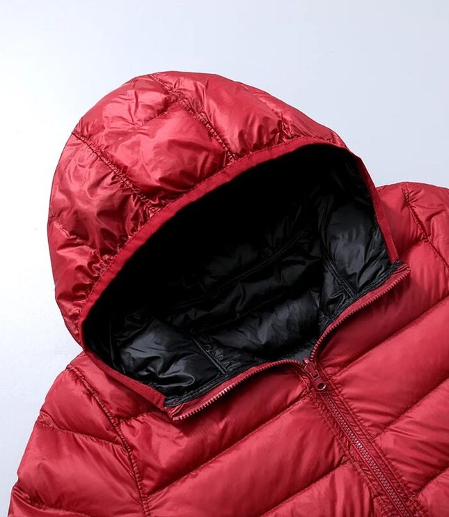 Women's Lightweight Hooded Puffer Jacket with Zip Pockets