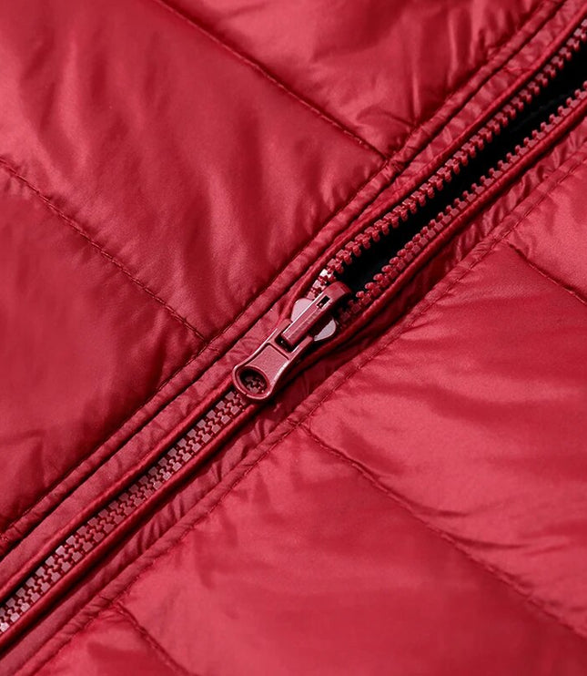 Women's Lightweight Hooded Puffer Jacket with Zip Pockets