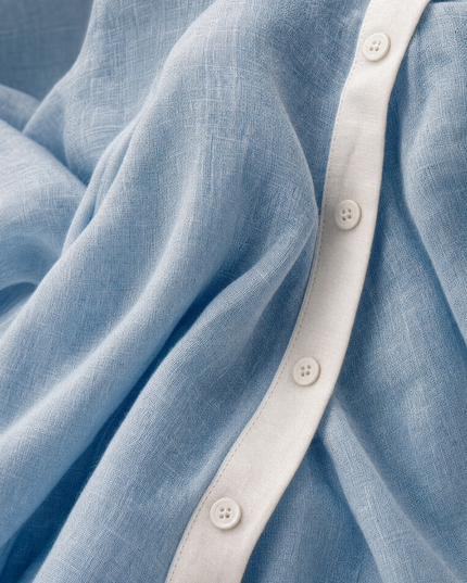 Women's Linen Shirt Dress with Rolled Sleeves