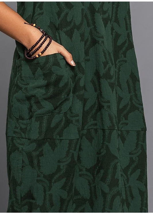 Women's Long Sleeve Pocket Dress with Round Neckline