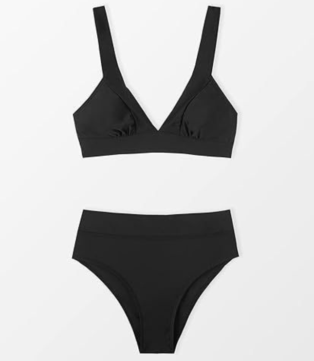 Women's Longline Bikini with V-Neck Wrap Top