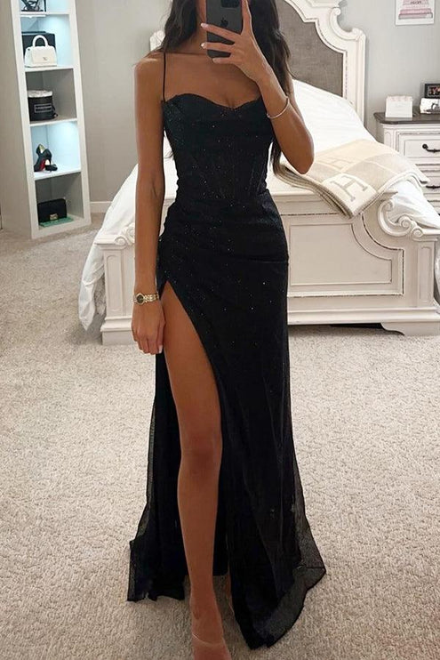 Women's Maxi Party Dress in Glitter with Sweetheart Neck