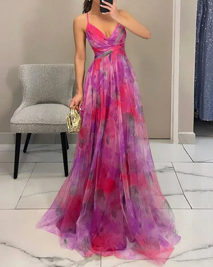 Women's Maxi Sundress with Wrap Front and Thin Straps