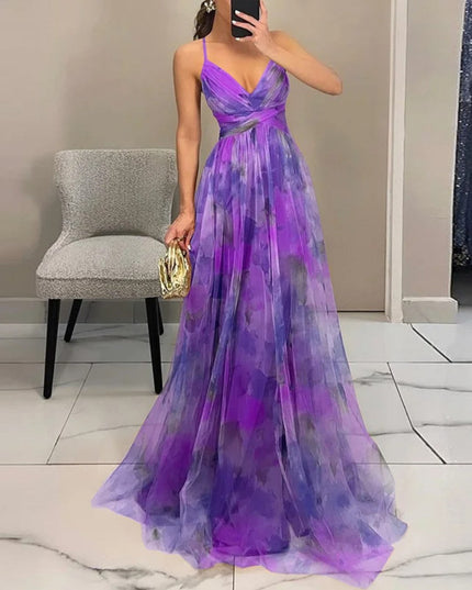Women's Maxi Sundress with Wrap Front and Thin Straps