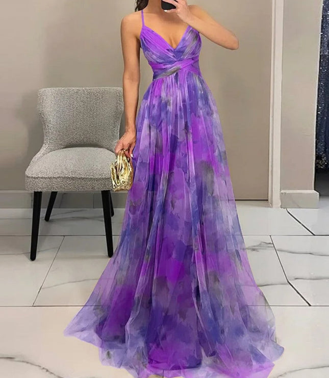 Women's Maxi Sundress with Wrap Front and Thin Straps