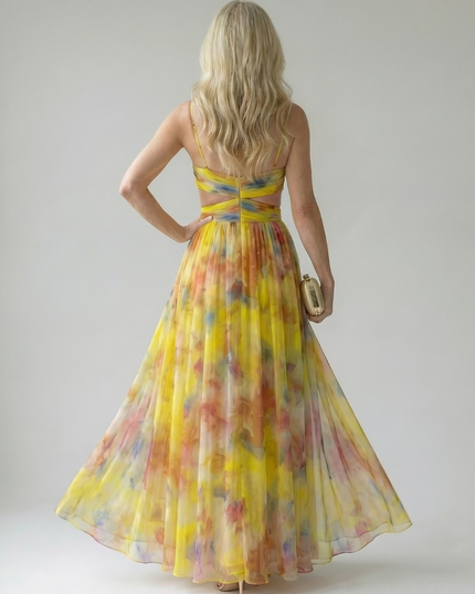 Women's Maxi Sundress with Wrap Front and Thin Straps