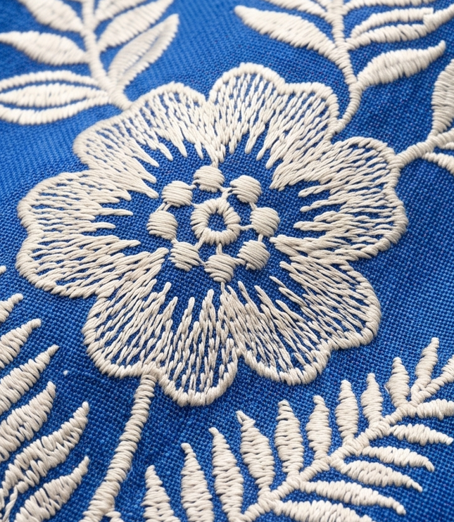 Women's Midi Dress in Floral Embroidery with a Bell Sleeve
