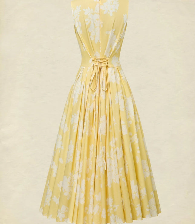 Women's Midi Dress with a Swing Skirt and Off-Shoulder Neckline