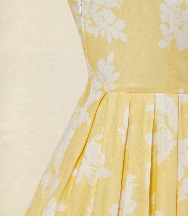 Women's Midi Dress with a Swing Skirt and Off-Shoulder Neckline
