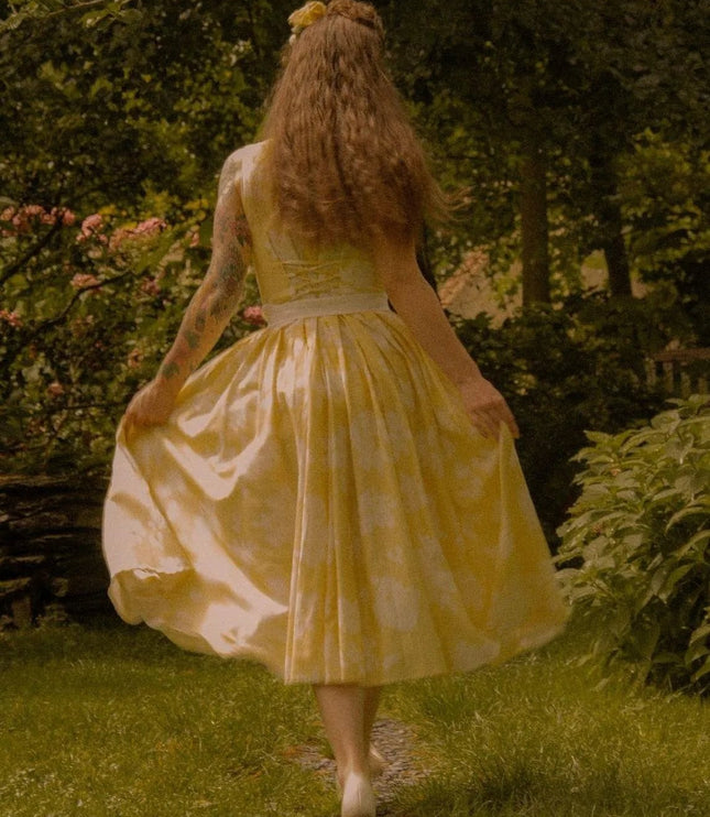 Women's Midi Dress with a Swing Skirt and Off-Shoulder Neckline