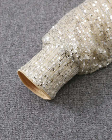 Women's Off-Shoulder Sequin Dolman Sleeve Mini Dress