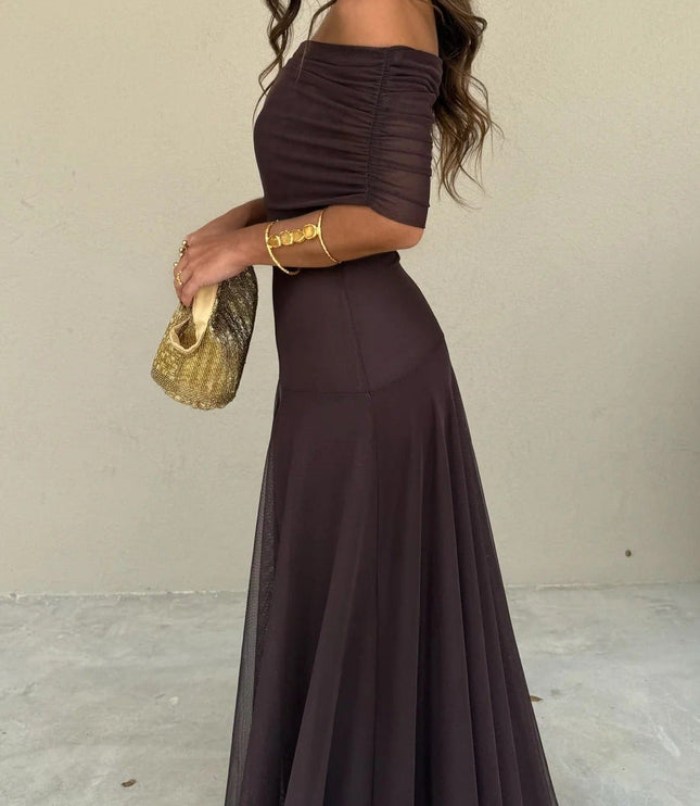 Women's One-Shoulder Draped Maxi Dress